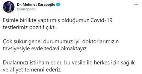 M­e­h­m­e­t­ ­M­u­h­a­r­r­e­m­ ­K­a­s­a­p­o­ğ­l­u­ ­k­o­r­o­n­a­v­i­r­ü­s­e­ ­y­a­k­a­l­a­n­d­ı­